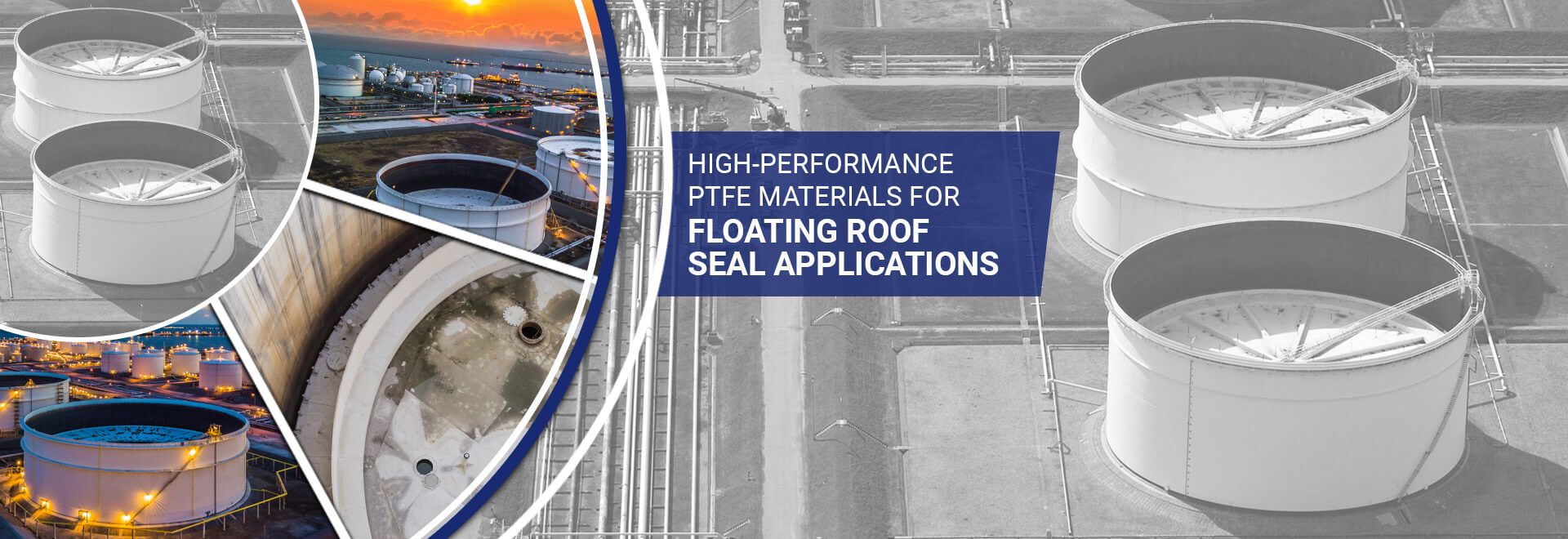 ptfe tank sealing materials, floating roof seal, wiper seal, crossfilm, tank liner, ptfe/fiberglass materials, ptfe fiberglass, vapor barriers, tank seals, wiper tips, ptfe leg socks